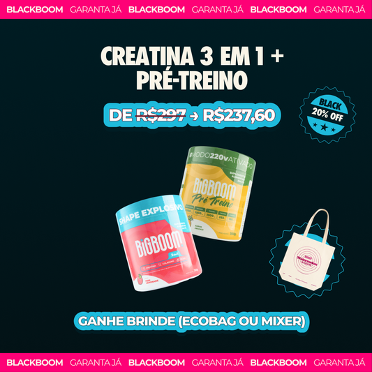 Creatina + Pré-Treino + Ecobag Brinde
